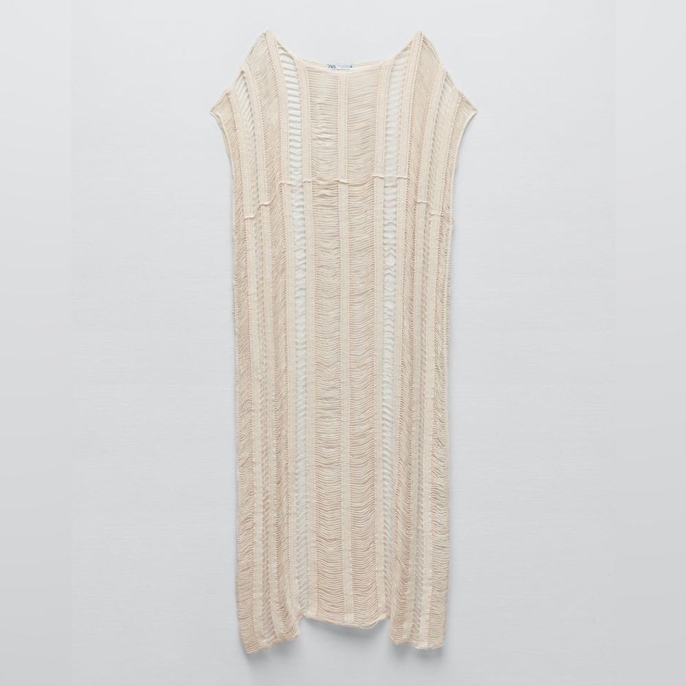 ZARA OPEN WEAVE MIDI TUNIC - Picture 6 of 9